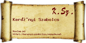 Kerényi Szabolcs névjegykártya