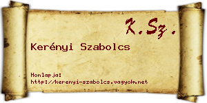 Kerényi Szabolcs névjegykártya